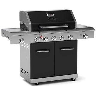 nexgrill Gasgrill 5B Deluxe 5+3 Brenner, Heckbrenner, Keramik-Seitenbrenner & Seitenkochfeld, 25KW, Aufbaumaß: 152x59x120 cm schwarz