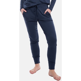 Mey Schlafhose Tessie (1-tlg) Schlafanzug Hose - Mit langem Bein und breiten Bündchen blau L