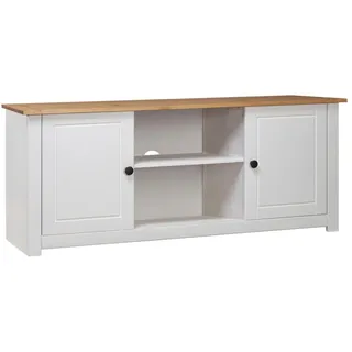 vidaXL Massivholz Panama-Kiefer TV Schrank Lowboard TV Möbel Board Fernsehtisch Fernsehschrank HiFi-Schrank Sideboard Weiß 120x40x50cm