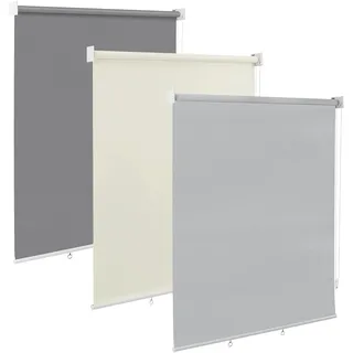 Woltu Außenrollo Senkrechtmarkise 100 x 140 cm grau