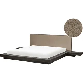 Beliani Bouclé ZEN 180 x 200 cm Dunkle Esche