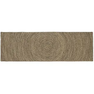 vidaXL Bereichsteppiche Natürlich und Schwarz Juteteppich 80 x 250 cm Schwarz