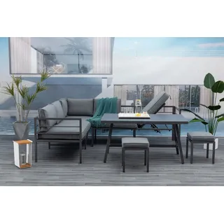Gardissimo Gartenlounge-Set Lima Lounge / Aluminium / Gartenmöbelset / Outdoor / Möbel, UV-beständig grau