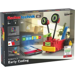 Fischertechnik 559889 - ROBOTICS Early Coding, 3 Modelle, 55 Bauteile, Konstruktionsbaukasten