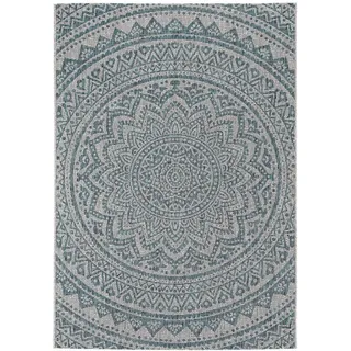 benuta nest Cleo Outdoor-Teppich 80 x 150 cm Beige/Blau
