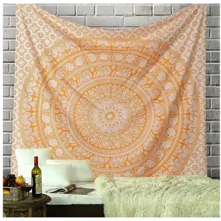 LuxusKollektion Wandteppich Wandteppich Mandala Elefant Strandtuch Buff Orange 228L x 274B cm orange