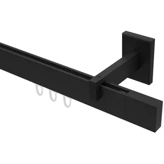 Interdeco Innenlauf-Gardinenstangen-Set, Schwarz, Metall, 140 cm, Wohntextilien, Gardinen & Vorhänge, Gardinen-Stangen