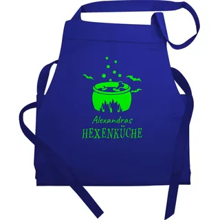 Schürze - Kochschürze - Hexenküche mit Namen I Geschenk Kochen I Hobbyköche - 60x87 - Royalblau - küchentextilien küche küchenschürze kochzubehör koch lustig schürzen kochgeschenke - 60 x 87 cm