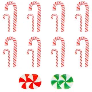 Mini Zuckerstangen Weihnachten Deko, Weihnachtsbonbon Künstliche Süßigkeiten, Hängende Zuckerstanges Weihnachtsbaum, Kleine DIY Süßigkeitens für Weihnachtsfeier Girlanden Baumschmuck (Set C-40pcs)