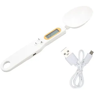 Kleine Kithen Messlöffelwaage, Digitale Löffelwaage, Multifunktional, Hohe Genauigkeit, 500 G, 0,1 G, Wiederaufladbare Elektronische Lebensmittelwaage Mit LCD-Display