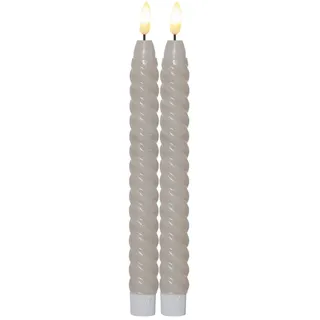 Star Trading Flamme Swirl Antique LED Stabkerzen 25 cm beige 2 St.