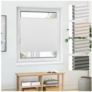 jalousiescout Wabenplissee Pure 45x110cm Weiß Thermo Ohne Bohren Wärmeschutz/Hitzeschutz, verdunkelnd, ohne Bohren, klemmen, Klemmfix, Thermo Plissee Sonnen-, Sicht- und Hitzeschutz, für Fenster und Tür weiß 45 cm x 110 cm