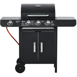 Outsunny Gasgrill Grillwagen 110 x 50 x 100 cm Schwarz 