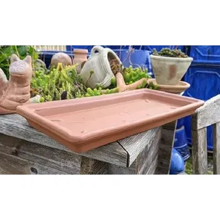 Generisch Italienischer Untersetzer/Teller für den 32 - er Blumenkasten aus Terrakotta Terracotta Unterteller Pflanztopf Balkonkasten Garten Deko Mediterran Vintage Landhaus