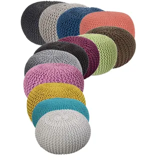 Northam Sitzhocker - Sitzpuff/Pouf/Sitzpouf Grobstrick-Optik Ø in ver. Farben (Grün)