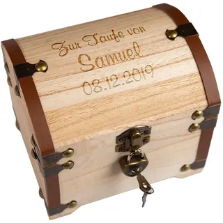 Taufgeschenke für Mädchen personalisiert | Schatztruhe mit Gravur | Taufgeschenke Jungen | Taufe Geschenk | Geldgeschenk Taufe | Kleine Geschenke zur Taufe | Spardose Taufe Schatzkiste von Großeltern