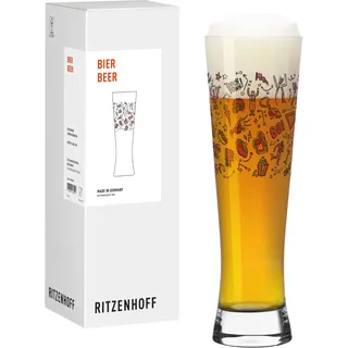 RITZENHOFF 8303002 Bierglas 0,4 l, Serie Football – mit fließenden Grafiken und klarer Kontur im sportlichen Design – Made in Germany