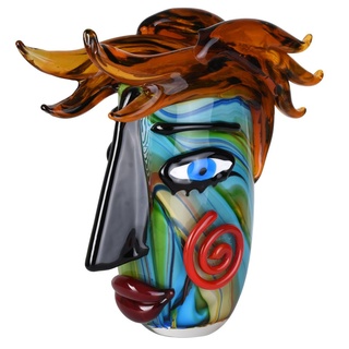 XL Vase Glas Murano Stil Glasvase Gesicht Antik Bunt 30cm lup138 Palazzo Exklusiv