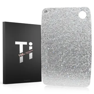 Titan Schneidebrett, Schneidebretter aus 100% Titanium, Antibakterielle Küchenbrett - EPA-Zertifiziert, BPA-freies Doppelseitiges Titanium Cutting Board, ideal für Fleisch, Gemüse & Obst (20x30 cm)
