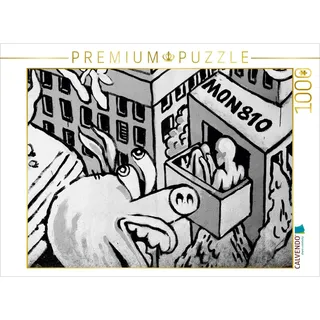 Calvendo Puzzle Ein Motiv aus dem Kalender Schwarz Weiße Graffiti Impressionen aus Bielefeld 1000 Teile Lege-Größe 64x48cm Foto-Puzzle für glückliche Stunden