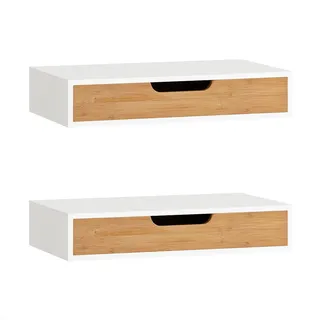 SoBuy Nachttisch mit Schublade Weiß 40x24x8cm