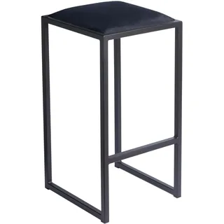 Ferro Barhocker Schwarz 64 cm - Metall Barstuhl ohne Lehne gepolstert | Loft Design kompakte Sitzlösung für Küche, Hausbar und moderne Wohnbereiche