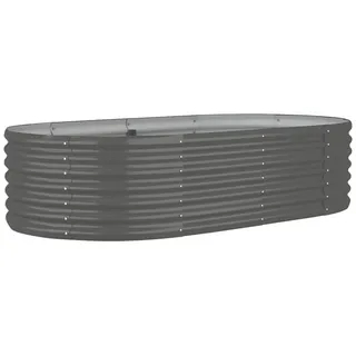vidaXL Hochbeet Pulverbeschichteter Stahl 152 x 80 x 36 cm Grau