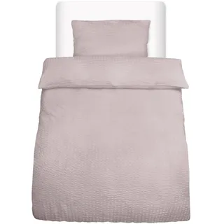 Beautissu Seersucker Taupe Polyester 155 x 220 cm + 40 x 80 cm