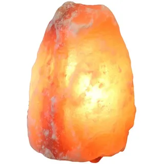 Wagner Life Design Salzkristall-Tischlampe Rock, Leuchtmittel wechselbar, Warmweiß, Handgefertigt - jeder Stein ein Unikat, H: ca.18 cm, ca.2-3 kg orange
