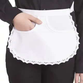 Damen- Servierschürze 25cm "02/62" Rundbiesen - Weiß