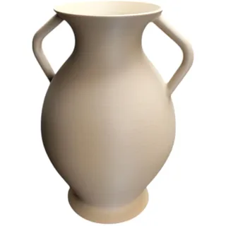 Dekorative griechische Amphorenvase, zweigriffiger Keramikkrug im antiken Stil, Innendekoration, Skulptur, Beige