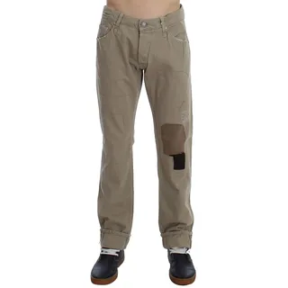 Acht Beige Baumwolle Patchwork Herren Jeans Authentisch
