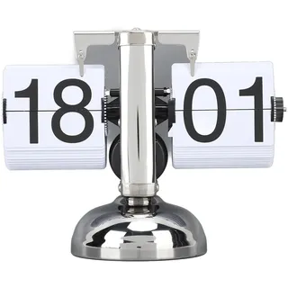HERCHR Flip-Schreibtischuhr, Digital-Flip-Down-Uhr, Retro-Flip-Uhr, mechanische Flip-Uhr, Tischuhr Retro-Minimalist-Einfuß-mechanische Auto-Flip-Uhr, Batteriebetriebene Digitale Flip-Down-Uhr