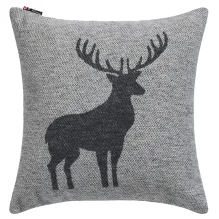 David Fussenegger Kissenbezug Silvretta Hirsch Struktur 50 x 50 cm Grau