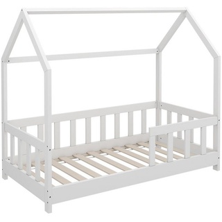 Livinity® Kinderbett Hausbett MICHELLE Weiß weiß 76 cm x 146 cm