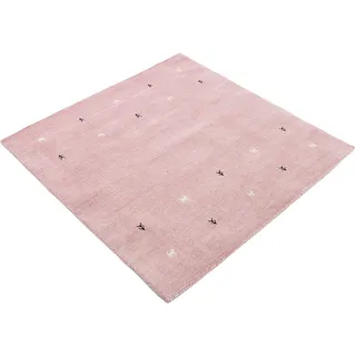 carpetfine Gabbeh-Uni Wollteppich 150 x 150 cm Rosa