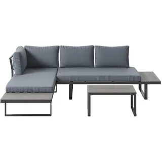 Ambia Garden Loungegarnitur, Grau, Metall, Kunststoff, Textil, Füllung: Schaumstoff,Polyester, 252x182 cm, Loungemöbel, Loungemöbel-Sets
