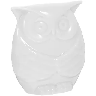 RORPOIR Eulenfigur Heimdekoration mit Flachem Boden Weiß Keramik Einfache und Liebliche als Geschenk und Regal Deko für Modernes Zuhause