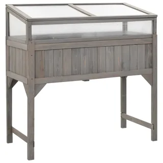 vidaXL Hochbeet mit Gewächshaus 110 x 54 x 120 cm Braun