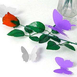 3D-Aufkleber – Packung mit 12 Schmetterlingen in Violett und 12 weißen Schmetterlingen