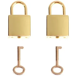 Set Aus 2 Mini-vorhängeschlössern Und Schlüsselschlössern Im Vintage-antik-stil Für Schmuckkästchen, Aufbewahrungsboxen Oder Tagebücher (gold)