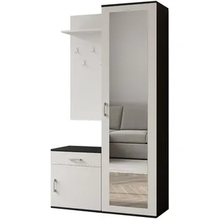 GARDEROBENSCHRANK Magnola Schwarz Weiß 100/180,5/35 cm – Modern, mit Spiegel und viel Stauraum