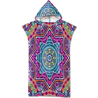 Stück Boho-poncho-strandtuch, Sport-surf-bademantel Mit Kapuze Und Aufdruck
