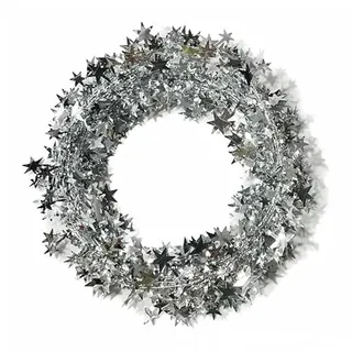 GreatRise Weihnachtsgirlande Sterne 7,5m Formbar für Weihnachtsbaum Deko | Glänzende Sterne mit Flexiblem Drahtkern, 7,5 m Lang, Leicht zu formen, für Weihnachtsbaum, Kamin, Wand und Tischdeko