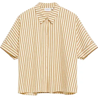 Comma, Strukturierte Streifenbluse im Oversize Fit Braun 42