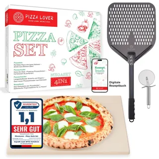 Pizza Lover Pizzastein-Set 38 x 30 cm Cordierit braun