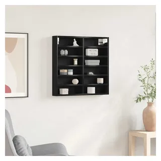 vidaXL Vitrine Schwarz Eichen-Optik 60 x 8,5 x 58 cm Holzwerkstoff