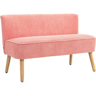 HOMCOM Tischsofa, bis 150kg belastbar, Friesensofa Küchensofa, 2 Sitz Couch, Rosa   Aosom.de