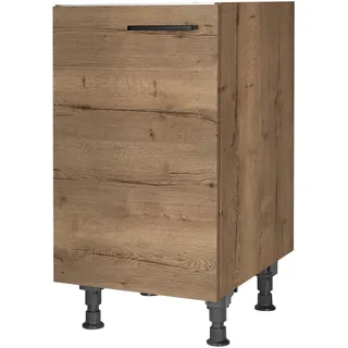 Nobilia Spülenunterschrank Structura, Eiche dunkel, Holzwerkstoff, einzeln stellbar, 45x87x56 cm, Blauer Engel, Pefc, Goldenes M, Made in Germany, DGM-Klimapakt, Zusatzausstattung erhältlich, Küchen, Küchenmöbel, Küchenschränke, Küchenunterschränke