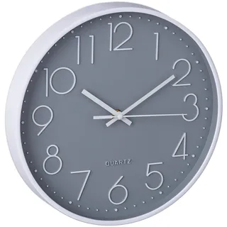 Relaxdays Moderne Wanduhr 30,0 cm 30 grau/weiß